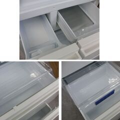 札幌市内近郊の方格安自社配送 パナソニック 406L 左開き 5ドア 冷蔵庫 2017年製 自動製氷付 NR-E419EX-W Panasonic 札幌 手稲の画像