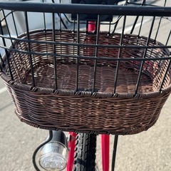 オートライト付き 籐籠折りたたみ自転車の画像