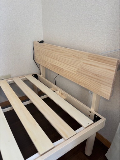 【未使用に近い】宮棚　2口コンセント　シングルベッド