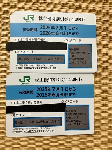 JR東日本株主優待券2枚　②