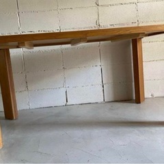 【3月末まで】天然木オーク(楢)無垢材　ダイニングテーブル　大手百貨店購入品の画像