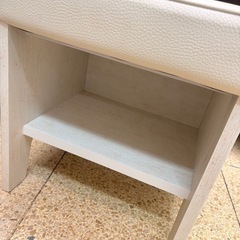 《リユースマン倉敷》木目ホワイト ドレッサー ミラー 椅子セット 多収納の画像