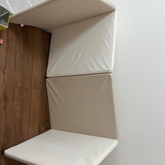 プレイマット　折りたたみ　２枚　ベージュ　ホワイトの画像