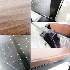 ラック付きデスク パソコンデスク 110cm幅 ワークデスク ブラウン 勉強机 事務机 収納棚付き　シェルフ一体型　在宅ワーク　1092ZSの画像