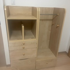 ミッキー子供収納ハンガーラックの画像