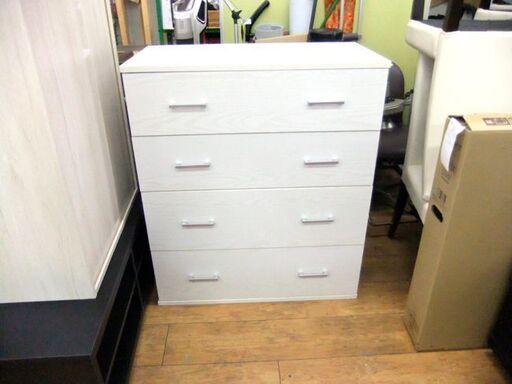 4段 チェスト 幅79.5×奥40×高90 ホワイト タンス衣類収納 箪笥 収納家具 白 札幌市厚別区 厚別店