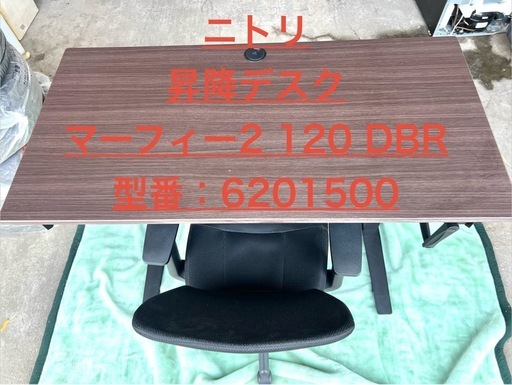 ニトリ 昇降デスク マーフィー2 120 DBR 型番：6201500