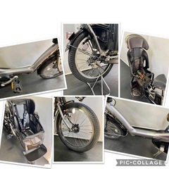 1年保証 送料無料　ブリヂストン　20インチ　3人乗り 子供乗せ　灰色　電動アシスト自転車 g320の画像