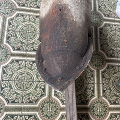 【古道具】長尺の木製農具 昭和レトロ アンティーク オブジェ（詳細不明）の画像