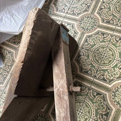 【古道具】長尺の木製農具 昭和レトロ アンティーク オブジェ（詳細不明）の画像