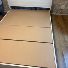 【早い者勝ち】ニトリ ダブルベッド 収納付き／コンセント付｜状態良好の画像