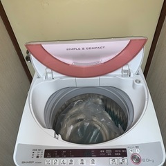 シャープ　全自動洗濯機 ピンク 送風乾燥 6.0kg  ES-GE60P-P の画像