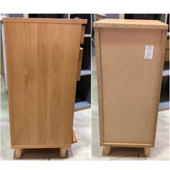 キャビネット 電話台 ナチュラル 引き出しレール フラップ扉 雑誌 本 収納の画像