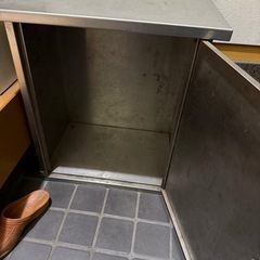 ステンレス 物入れ 収納 腰掛けの画像