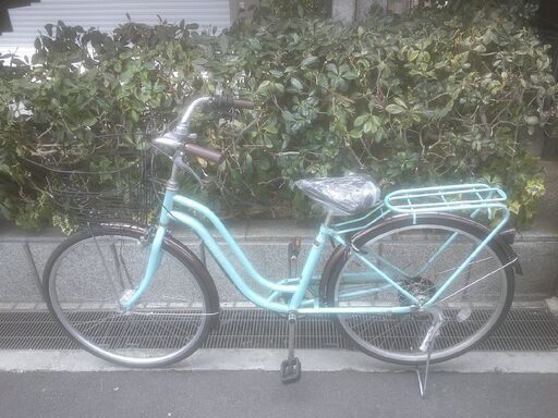 整備済み中古自転車　26インチ　税別￥10.800-　LEDオートライト　外装６段　水色320
