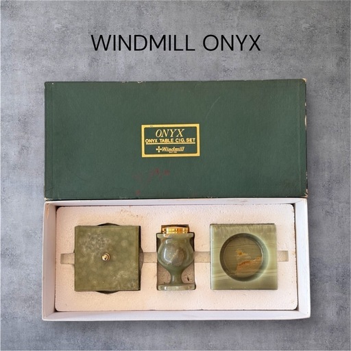 Windmill ONYX オニキス 卓上喫煙セット 灰皿 ライター 大理石