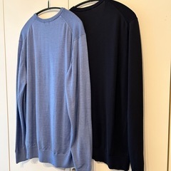 UNIQLO メンズメリノ VネックセーターLサイズ黒の画像