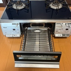 リンナイ　グリル付二口ガステーブルコンロ　ガラストップ　LPガス用 
RTS62WK17R-VRの画像