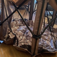 ベビーサークル　ポータブル　ブラウンの画像