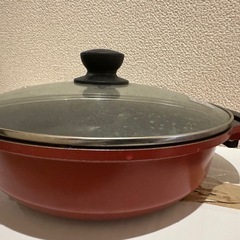 鍋2点セット（ほぼ未使用・ガラス蓋付き）の画像