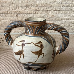 陶器　　茶と青の画像