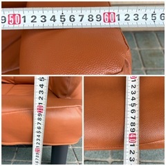 1人掛け ソファ リクライニングチェア アームチェア レザー調 ・高さ30cm×幅60cm×奥行き41cmの画像
