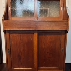 【古道具】キャビネット　昭和レトロ　家具　摺ガラスの画像