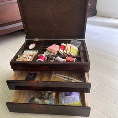 昭和レトロ裁縫箱の画像