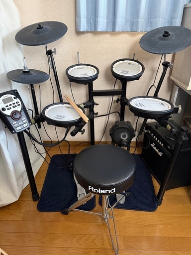 ローランド電子ドラムTD-11   Marshallアンプ付き
