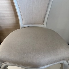 アンティーク風 猫脚チェア　白 ホワイト シャービーグレー　姫系 姫家具 エレガント 木製　椅子　オシャレ ダイニングチェアの画像