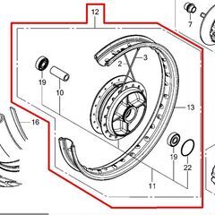 クロスカブ110 JA45 新品 純正リアホイールサブアッシー 42650-K88-B00ZA *NH303M* マットアクシスグレーメタリックの画像
