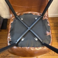 ダイニングチェア 4脚セット（ブラウン・レザー調）の画像