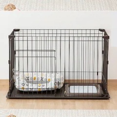 ペットケージ(アイリス)+ペットトイレ:組み立てたたげ美品の画像