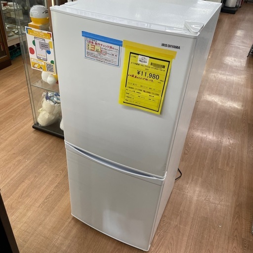 ☆ドリーム荒牧店☆ジモティー割引有☆【クリーニング済み】アイリスオーヤマ/2ドア冷蔵庫/142L/IRSD-14A-W/2021年製/中古品