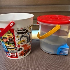 トミカ でるでるバケツ ＆ お菓子収納バケツ 2点セットの画像