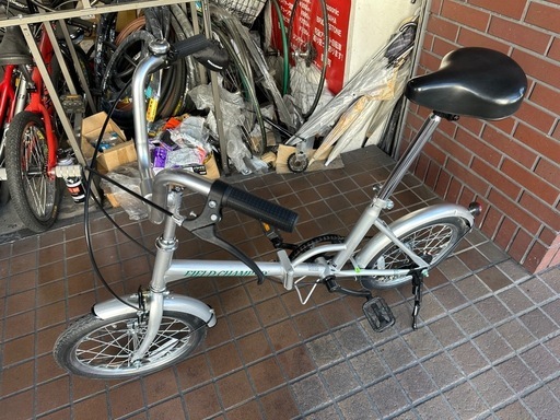 ★美品★16インチ　シングルギア折り畳み自転　シルバー