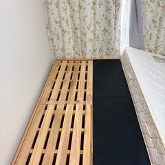 
引き出し収納付きシングルベッド＆厚手マットレス セットの画像