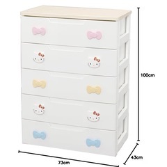 キッズチェスト ウッドトップ キティの画像