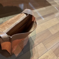 FOSSIL ブラウンレザーショルダーバッグの画像