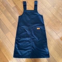 ジャンパースカート サロペットスカート ネイビー 無地 ポケット付きの画像