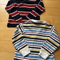 子供服 mont-bell familiar 長袖ポロシャツ ラガーシャツ 2枚セット 110cmの画像