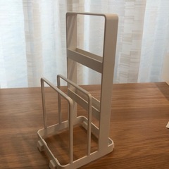 山崎実業 包丁&まな板スタンドプレート ホワイト 