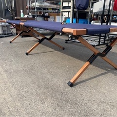 弘益　Apero Wood Cotto　アペロウッドコット　Hang Out　ハングアウト　APR-C190　キャンプ　寝具　ベッド　アウトドア　ベンチ　木製フレーム　折りたたみ　ネイビー　W1900×D600×H400　中古　③の画像