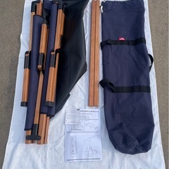 弘益　Apero Wood Cotto　アペロウッドコット　Hang Out　ハングアウト　APR-C190　キャンプ　寝具　ベッド　アウトドア　ベンチ　木製フレーム　折りたたみ　ネイビー　W1900×D600×H400　中古　③の画像