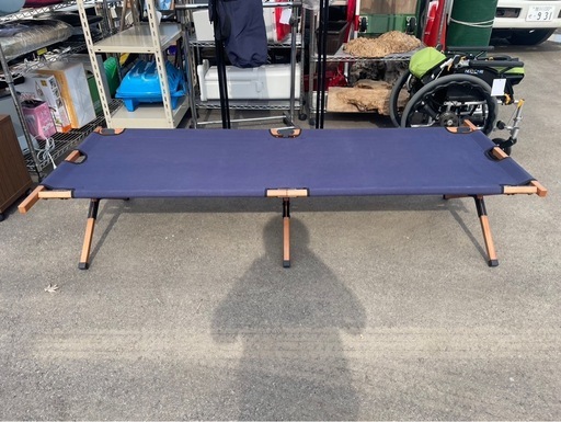 弘益　Apero Wood Cotto　アペロウッドコット　Hang Out　ハングアウト　APR-C190　キャンプ　寝具　ベッド　アウトドア　ベンチ　木製フレーム　折りたたみ　ネイビー　W1900×D600×H400　中古　③