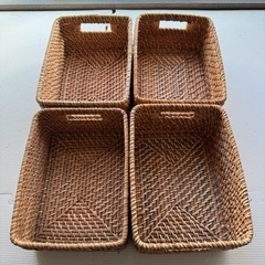 ラタンバスケット 　4個セット  無印良品　の画像