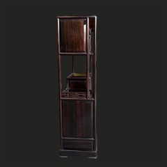 和風 飾り棚 茶箪笥 茶棚 違い棚 和家具 木製 彫刻 収納棚 飾棚 サイドボード キャビネット 床の間 和室 茶道具 茶器 民芸家具 和モダン 昭和レトロ 古民家 インテリアの画像