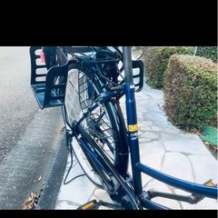 ネイビー シティサイクルMilk チャイルドシート付き 26インチの画像