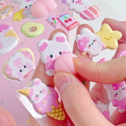 【40枚セット】　シール　ぷにぷにシール　おしりシール　ご褒美シール　立体　　　　