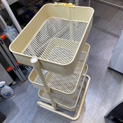 【キャスター無しワゴン】【3段】【クリーム色】クリーニング済み【管理番号0320】野の画像